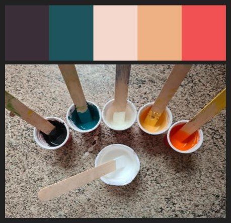 Selected Limited Colour Palette & Acrylic Paint mixed with homemade pouring medium
