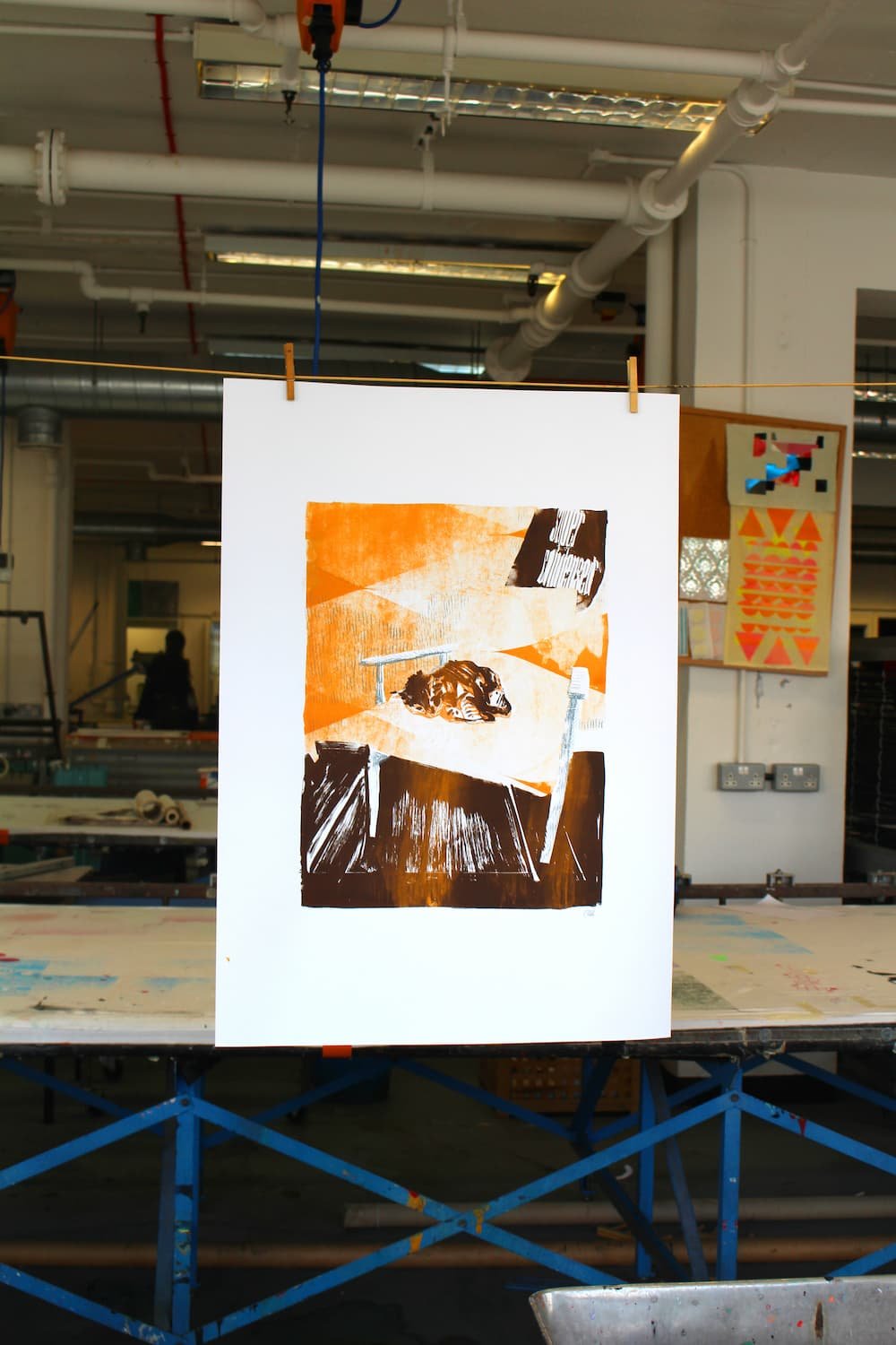 Lil chonk on a chair 
2023 
Screen print