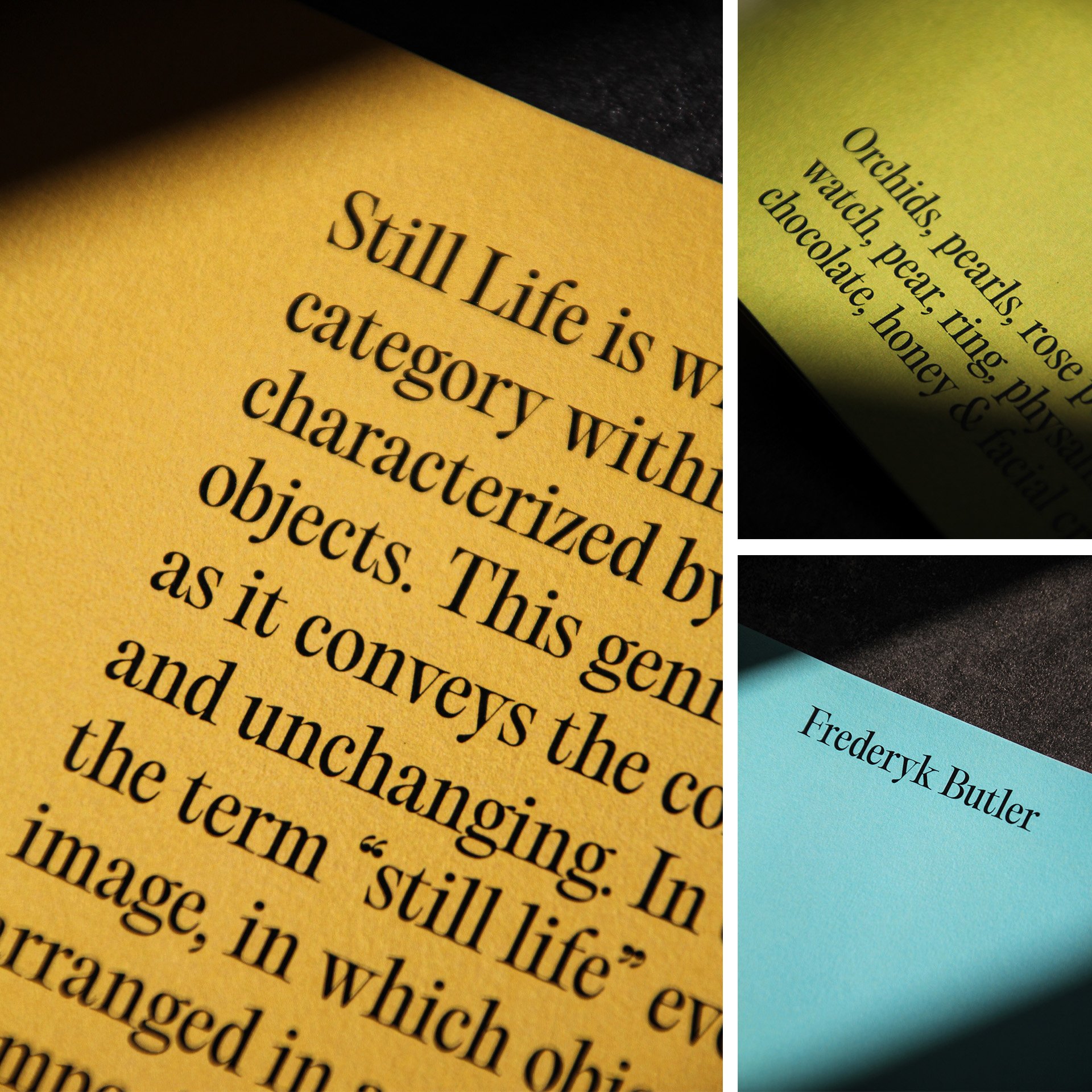 The typography performs different functions in this editorial piece.
I consistently used the font PP Editorial Old, from the typography company Pangram Pangram.