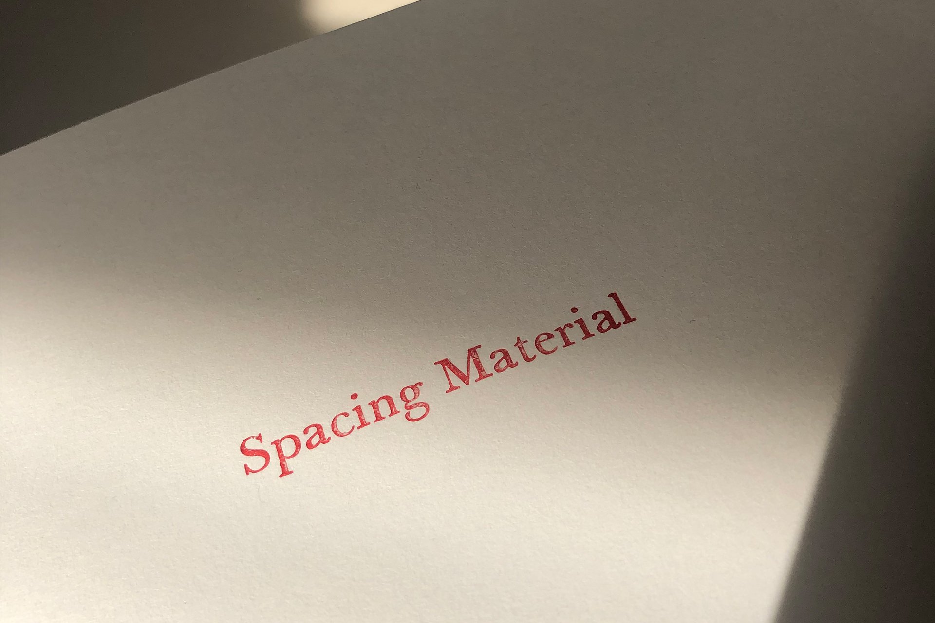 Spacing Material | Letterpress printing