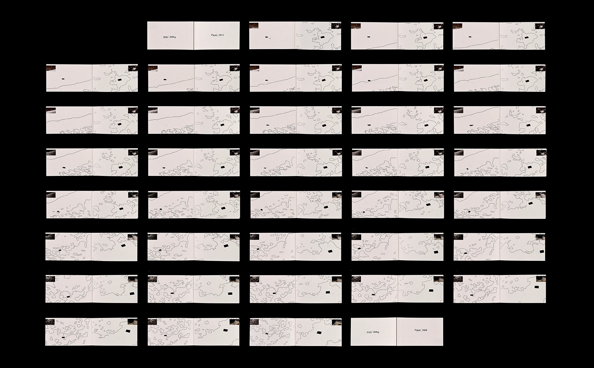 Flat shot of one of the books.