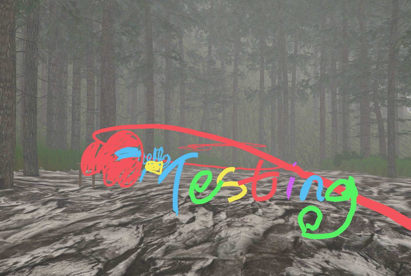 Experimenting with drawing in Virtual Reality, allowing the user to draw whatever they want.